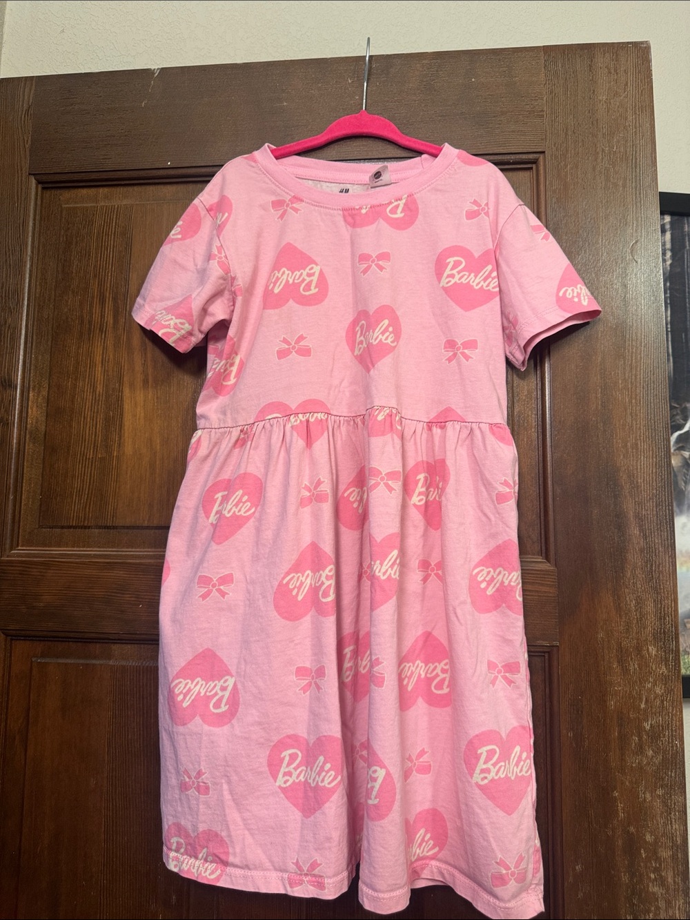 Barbie Pink Heart Logo Casual Girls' Dress